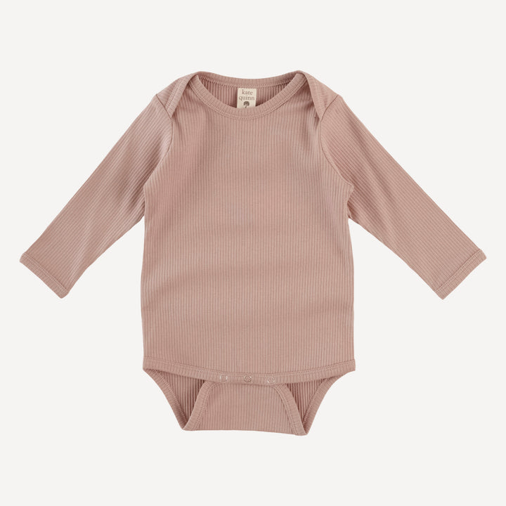 long sleeve lap neck bodysuit | cottage rose | organic cotton single rib
