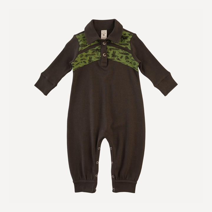 long sleeve retro bubble jumpsuit | beluga | organic cotton interlock