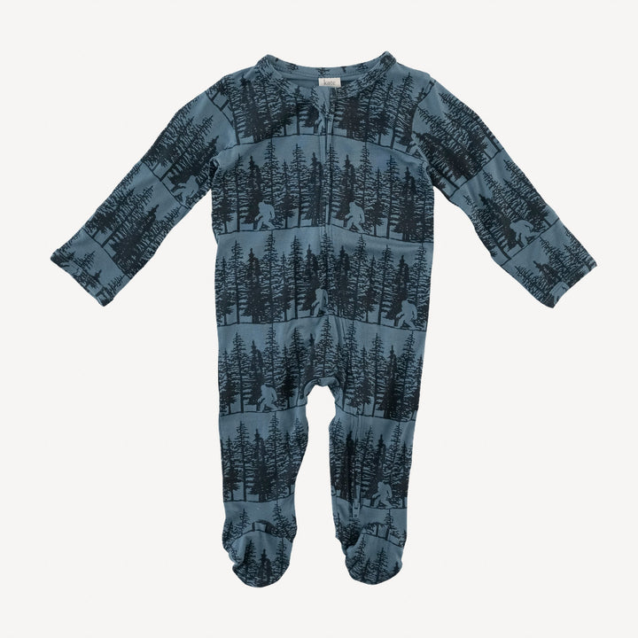 long sleeve two way zipper footie | sasquatch | bamboo