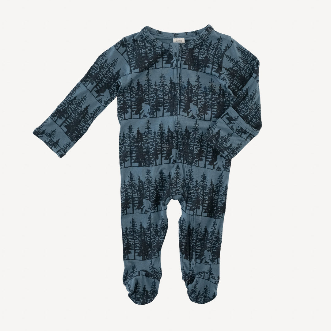 long sleeve two way zipper footie | sasquatch | bamboo