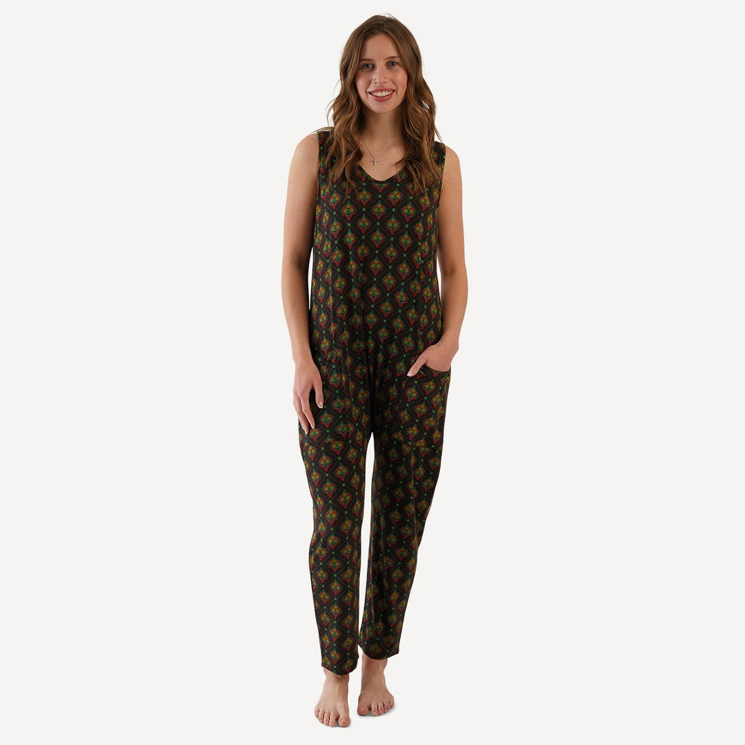 womens relaxed romper | antoinette floral | light weight bamboo