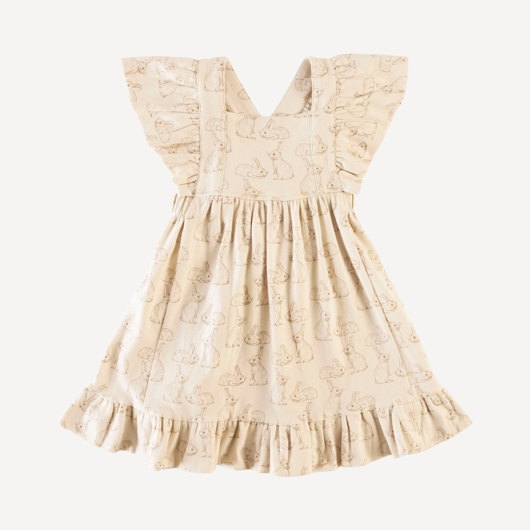 ruffle strap dress | chocolate bunnies | organic cotton interlock