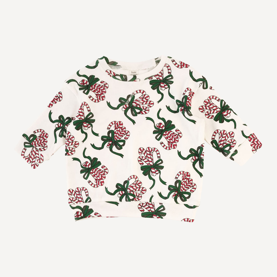 oversized sweatshirt + legging set | candy canes | organic cotton flat rib