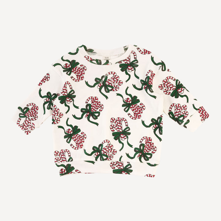 oversized sweatshirt + legging set | candy canes | organic cotton flat rib