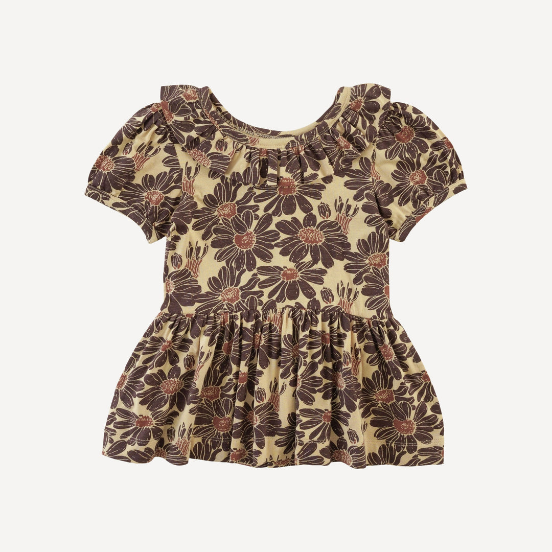 short sleeve ruffle collar top | cedar northwest daisy | bamboo