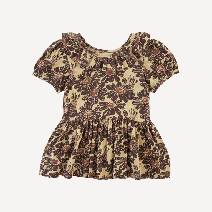 short sleeve ruffle collar top | cedar northwest daisy | bamboo