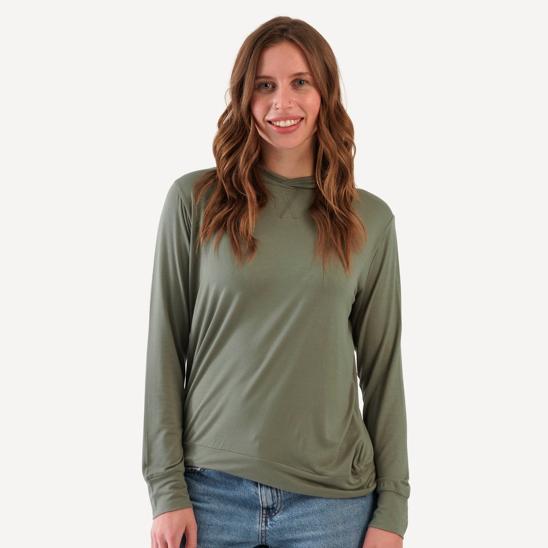 womens hoodie | vetiver | modal