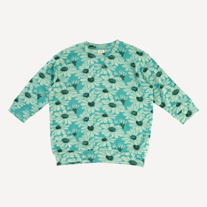 oversized sweatshirt + legging set | green daisy | bamboo