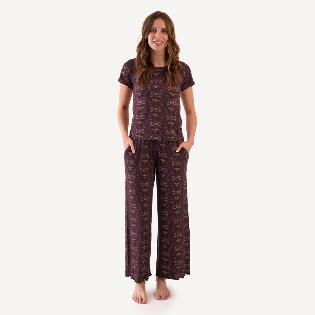 womens short sleeve jade set | mahogany bee | modal