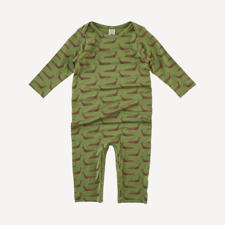 long sleeve lap neck jumpsuit | mossy slug party | bamboo