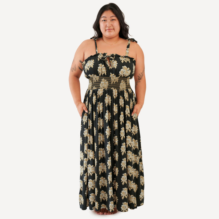 womens spaghetti tie winnie dress | taffy rose | bamboo
