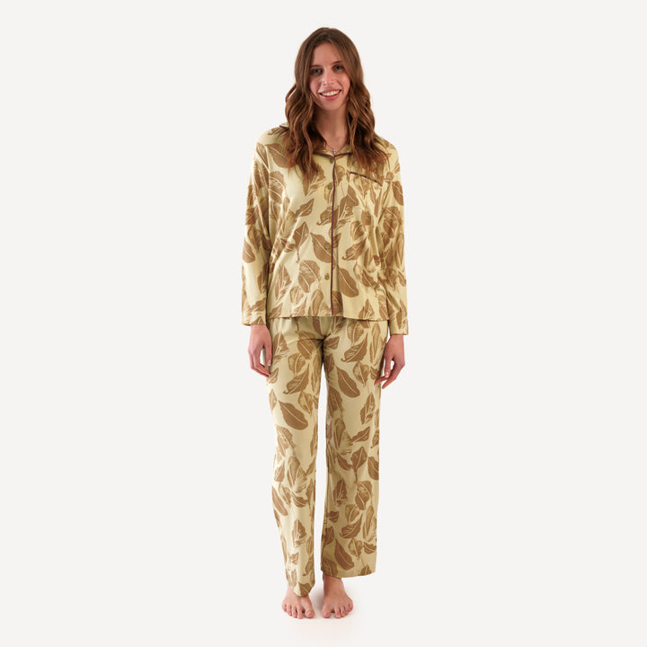 womens pj set | porcini leaf | modal