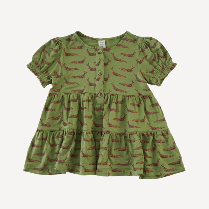 short puff sleeve prairie top + legging set | mossy slug party | bamboo