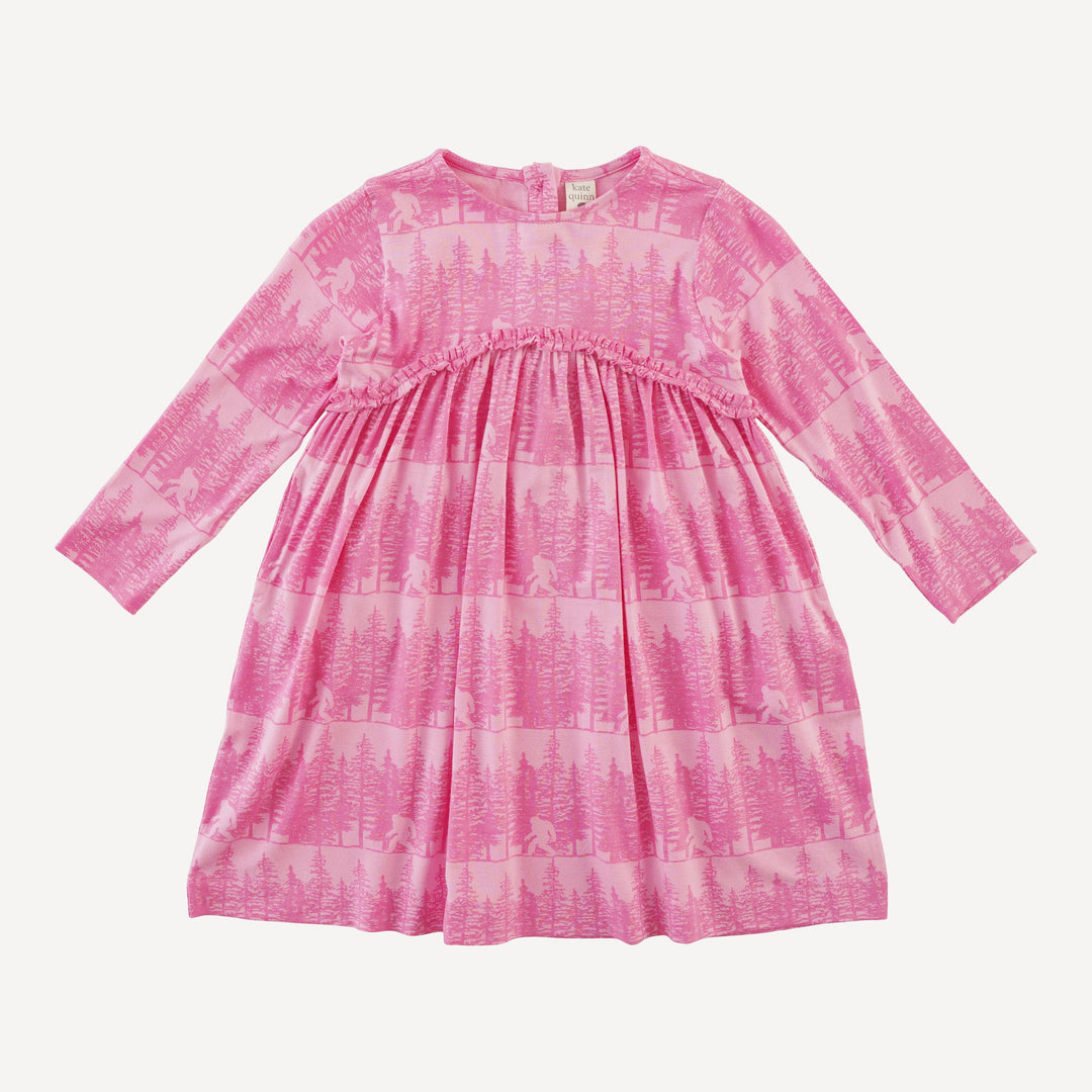long sleeve rainbow empire dress | pink sasquatch | bamboo