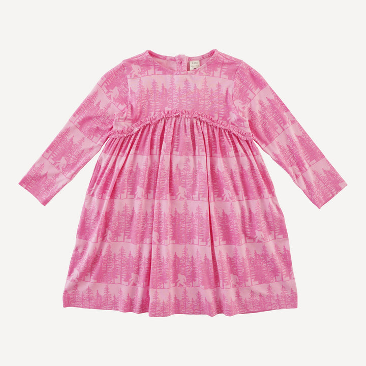 long sleeve rainbow empire dress | pink sasquatch | bamboo