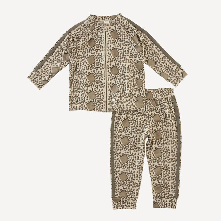 retro stripe track set | coffee bean | bamboo