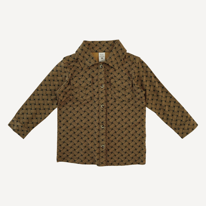 long sleeve military top | golden basketweave | bamboo