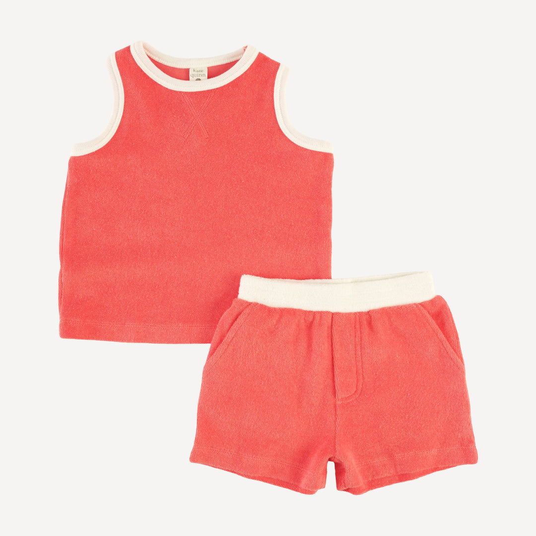 topstitch tank + relaxed short set | emberglow | organic cotton terry