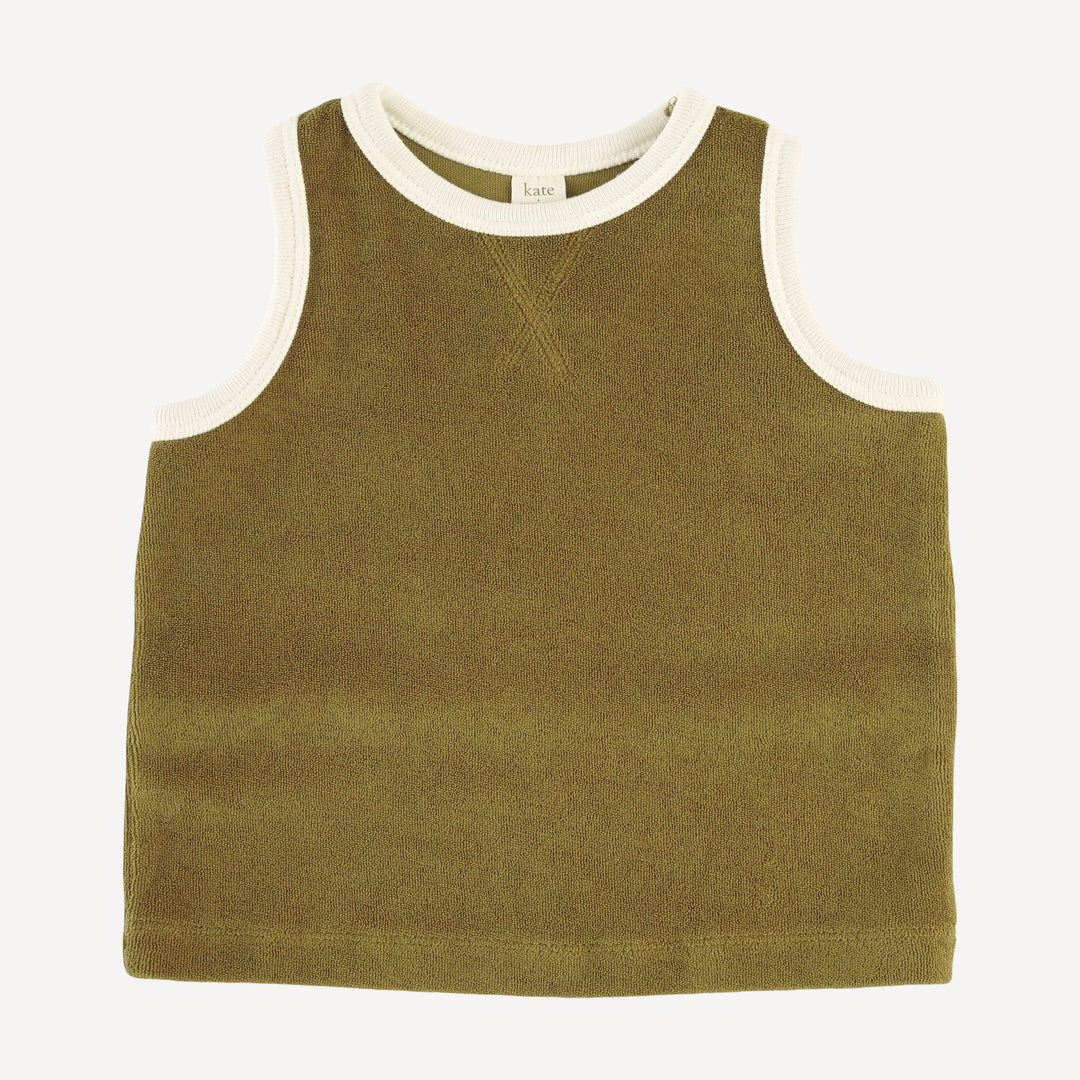 topstitch tank + relaxed short set | fennel | organic cotton terry