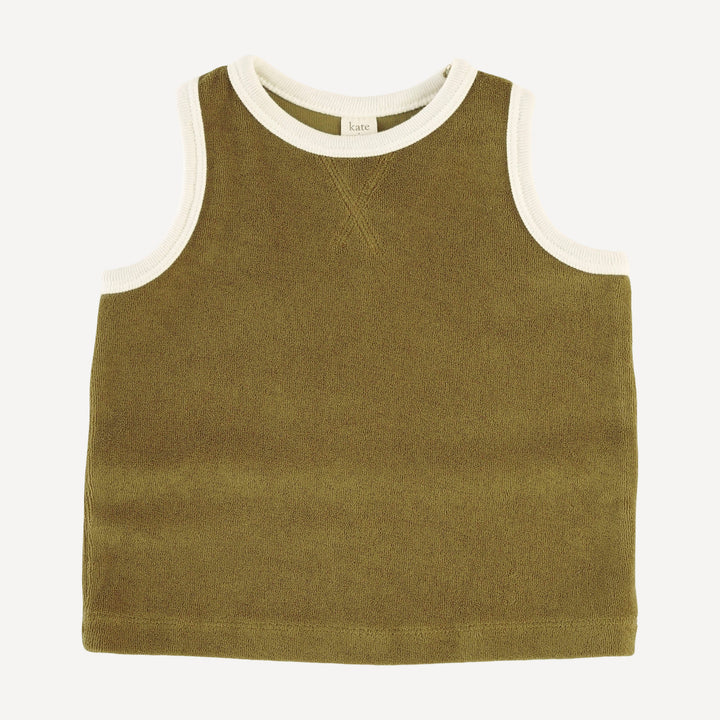 topstitch tank + relaxed short set | fennel | organic cotton terry