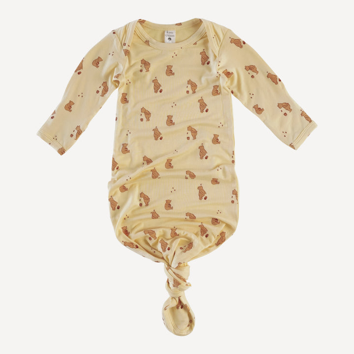 long sleeve lap neck knotted gown | pooh | bamboo