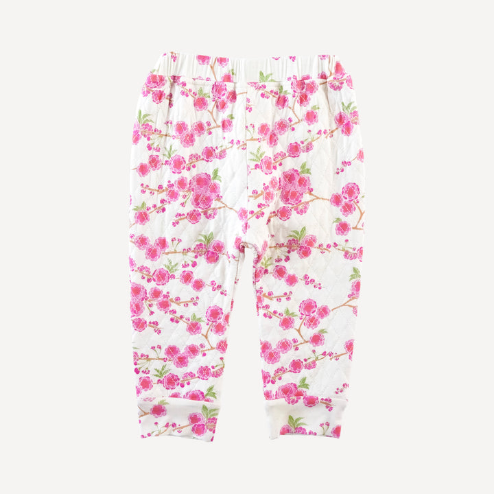 quilted cuffed pant | pink cherry blossom | bamboo