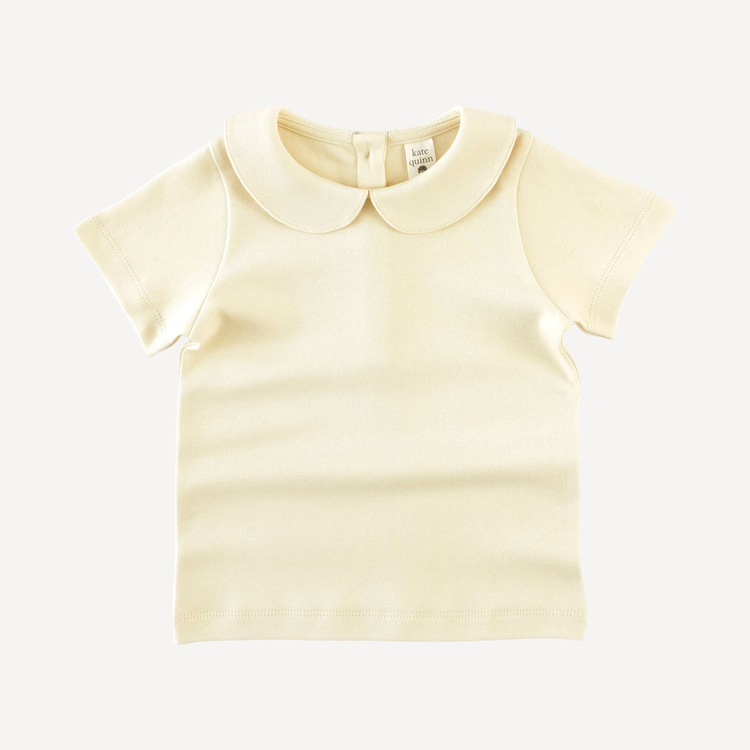 short sleeve peter pan tee | oatmeal | organic cotton interlock