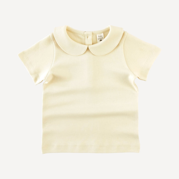 short sleeve peter pan tee | oatmeal | organic cotton interlock