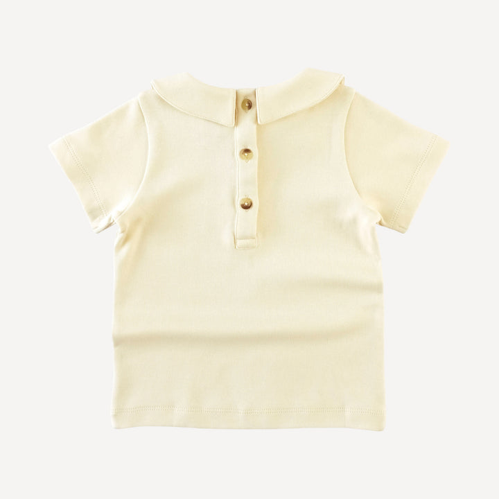 short sleeve peter pan tee | oatmeal | organic cotton interlock