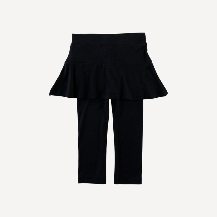 skirted legging | black | organic cotton wide rib