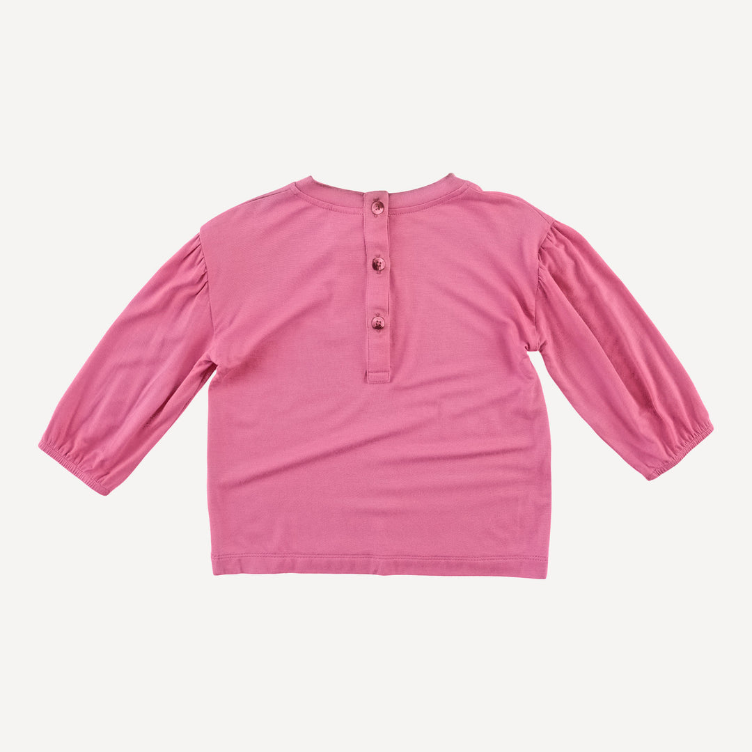long sleeve balloon tee | cherry pink | bamboo