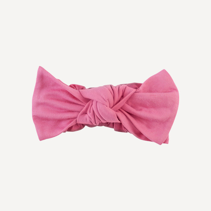 elastic bow headband | cherry pink | bamboo