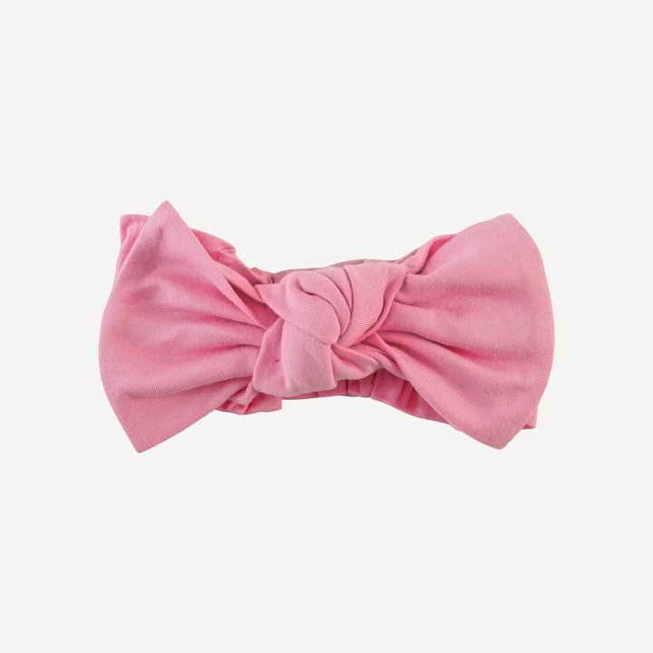 elastic bow headband | pink carnation | bamboo
