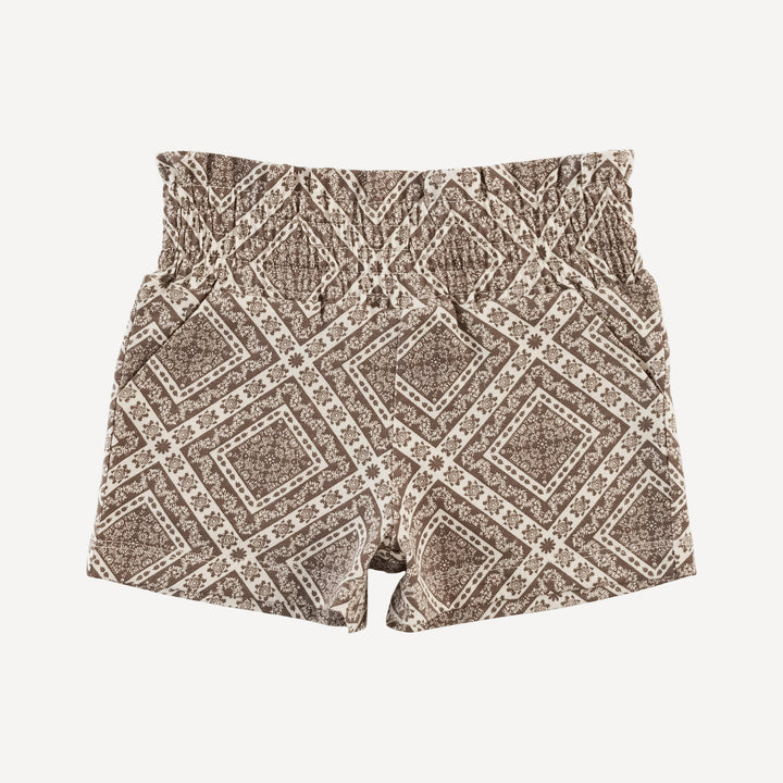 smocked short | stone bandana | organic cotton jersey