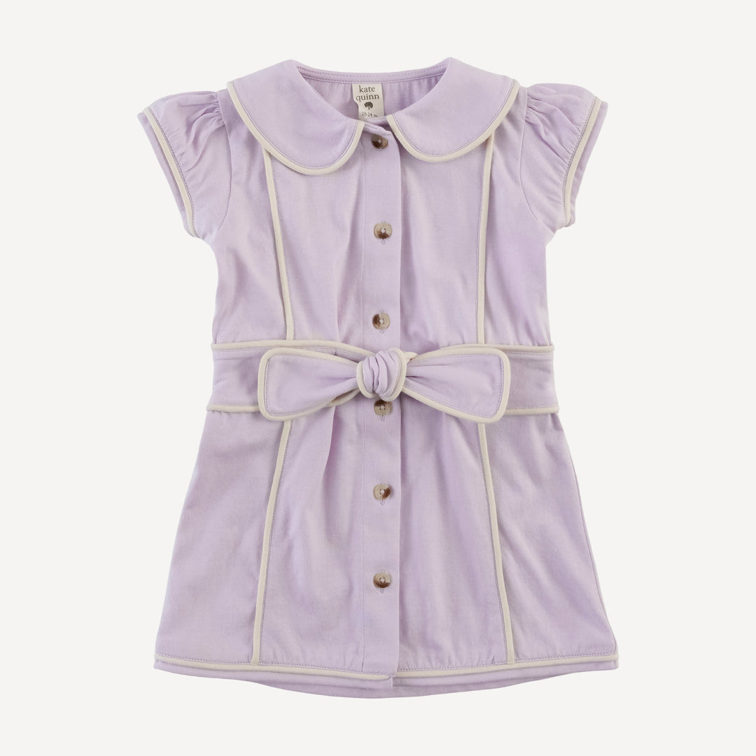 short sleeve violet dress | lilac petal | organic cotton jersey