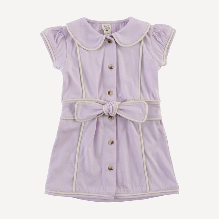 short sleeve violet dress | lilac petal | organic cotton jersey