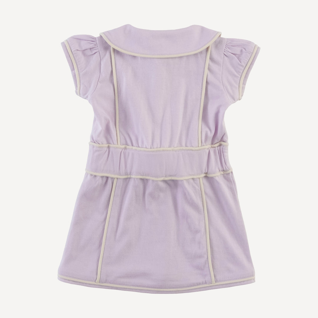 short sleeve violet dress | lilac petal | organic cotton jersey