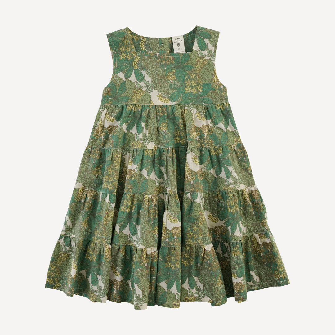 fiesta dress | endive goldilocks floral | organic cotton woven