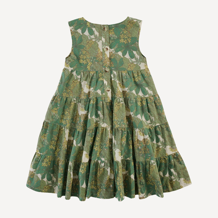 fiesta dress | endive goldilocks floral | organic cotton woven