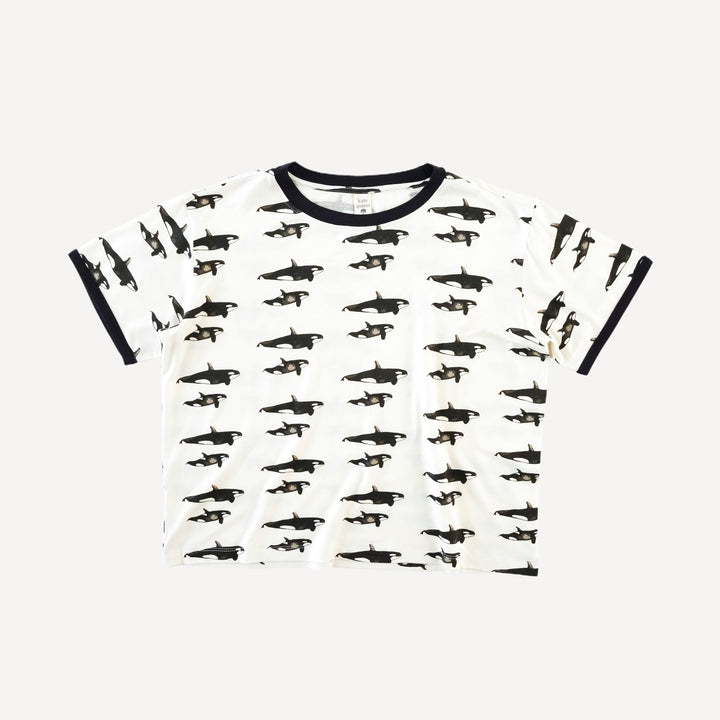 tween short sleeve ringer tee | orcas | bamboo