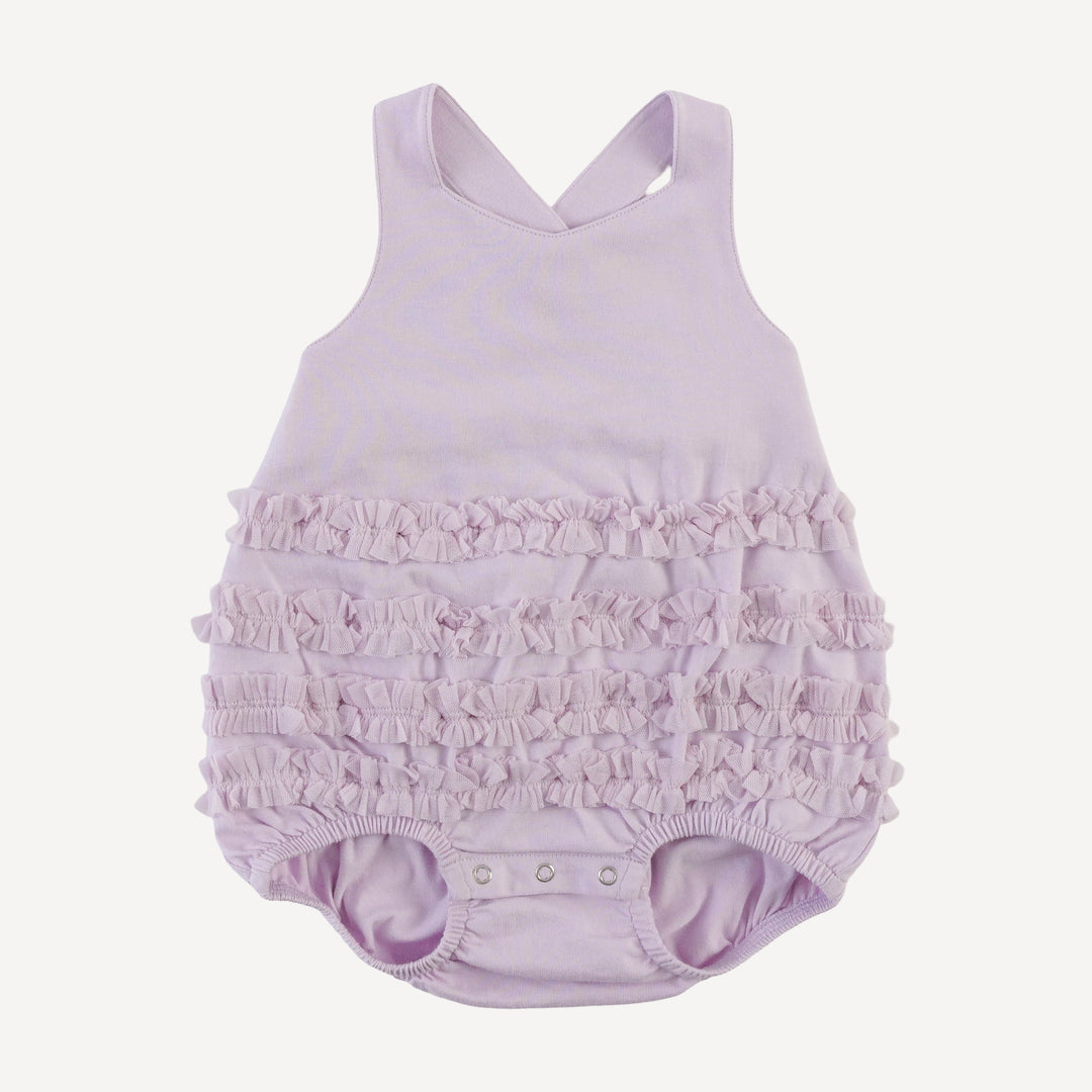 princess tulle ruffle bubble | lilac petal | organic cotton jersey