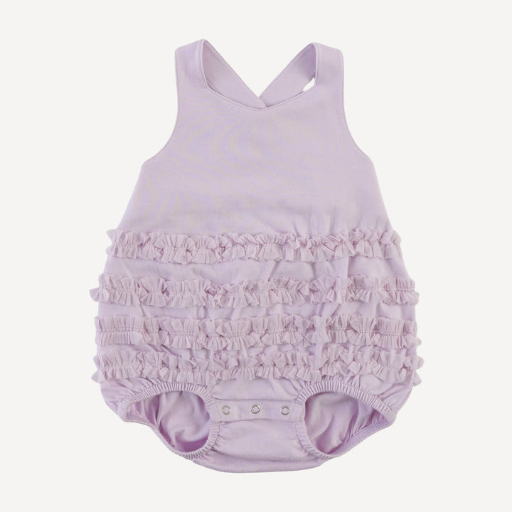 princess tulle ruffle bubble | lilac petal | organic cotton jersey