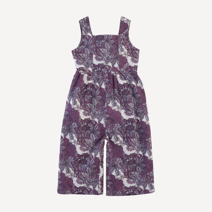 tie back jumpsuit | grape goldilocks floral | organic cotton woven