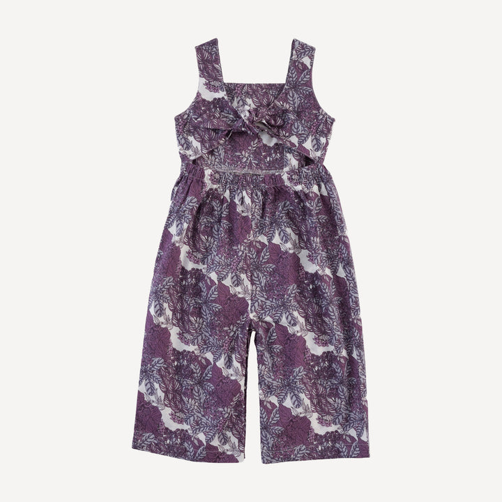 tie back jumpsuit | grape goldilocks floral | organic cotton woven