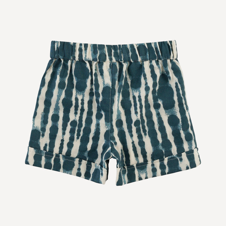 cuffed pocket short | tapestry water drops | organic cotton gauze