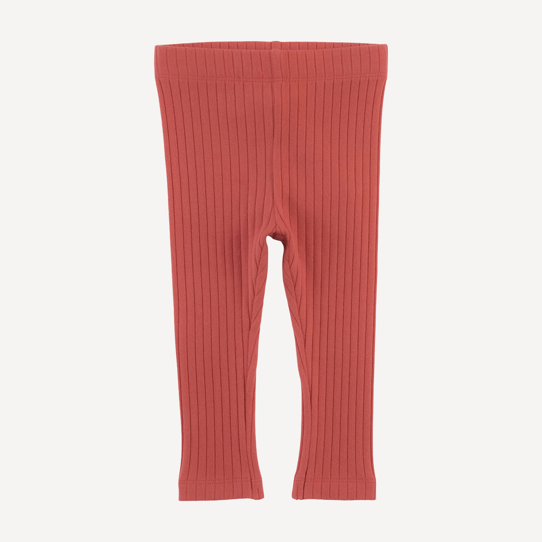 classic skinny legging | earthen red | organic cotton wide rib