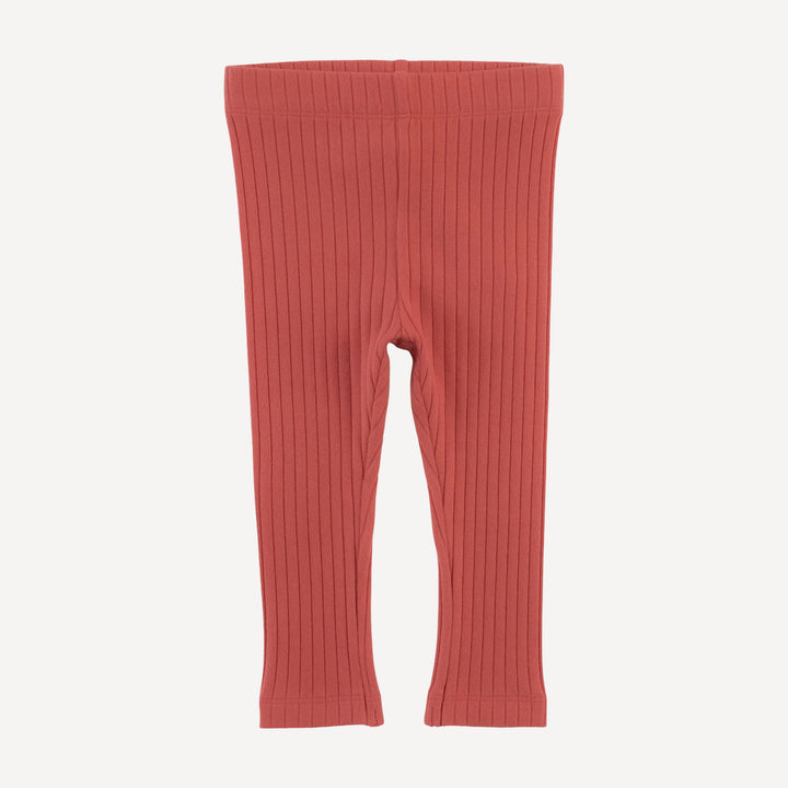 classic skinny legging | earthen red | organic cotton wide rib
