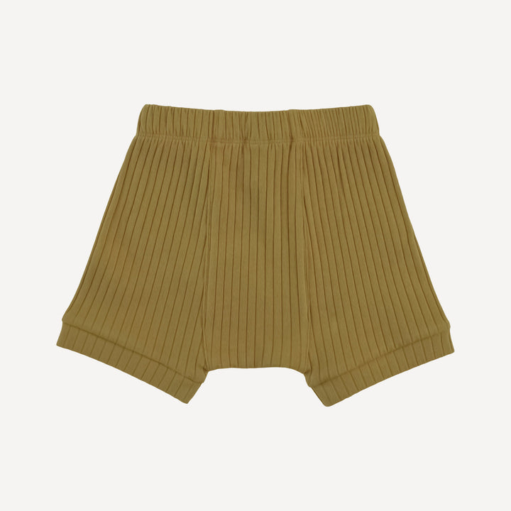 panda short | deep flaxen | organic cotton wide rib