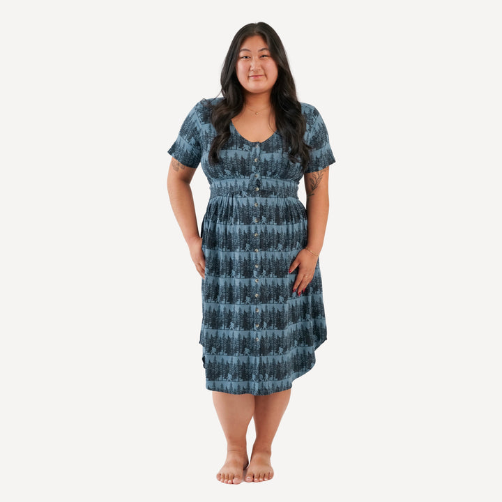 womens shirt tail button front dress | sasquatch | bamboo
