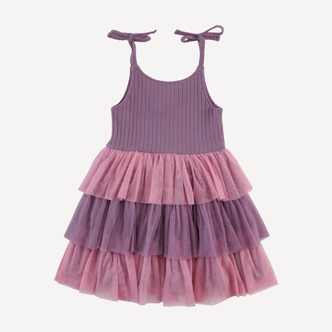 spaghetti strap vianney dress | grape gloss | organic cotton wide rib